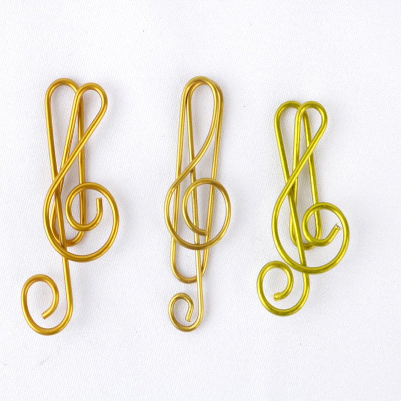 Hdtyyln Paper Clips Hdtyyln 20Pcs Metal Creative Musical Notes Style Cute Paper Clips Assorted Metal Paper Clips Musical Notes Clips Music Office Accessories for Desk Bookmark Office School Notebook Colors - Image 4